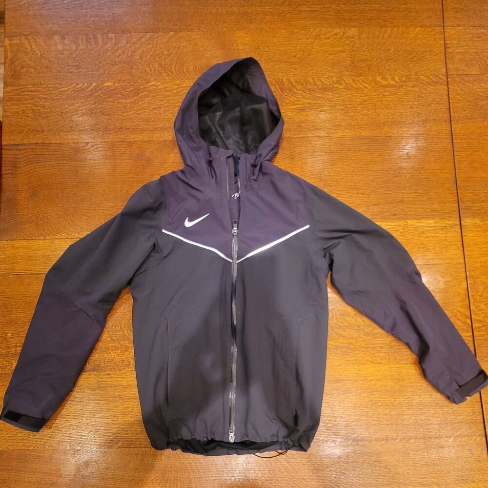 Nike Storm-FIT 1 Hooded Windbreaker Jacket Men’s XS Black Full-Zip Polyester